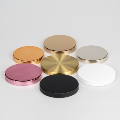 Custom Luxury Shiny Gold Plated Candle Jar Lid Metal Gold Candle Lid with Silicone Sealing Ring