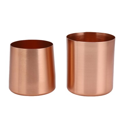 Custom Indoor Home Furnishing Candle Small Size Color Round Fragrance Electroplated Metal Sealing Lid Fragrance Pot Empty Cup