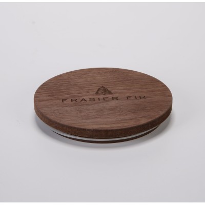 Custom Candle Lid MDF With Birth Veneer With Engraving Logo Empty Candle Glass Jar Scented Candle With Wood Lid