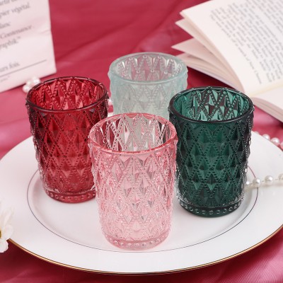 Hot Selling Luxury Crystal Glass Candle Holder Jar for Home Decoration Elegant Candle Making Accessory
