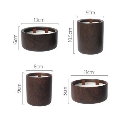 Custom Logo Size Walnut Grain Pattern Ceramic Empty Candle Making Container Vessels Jar