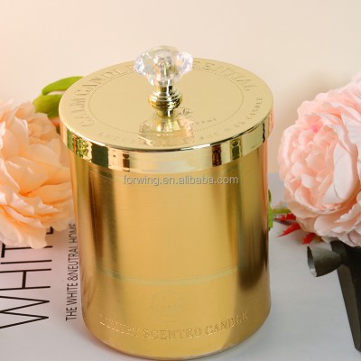 Gold Handle Candle Lid Accepts Custom logo Metal Candle Decorative Airtight Jar Lid for Dust Prevention Keep Candle Fragrance