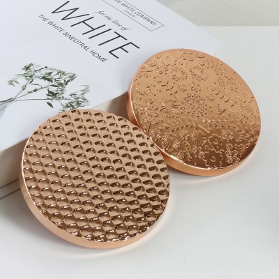 Custom Logo Brand Metal Candle Lid Shiny Gold Silver Black Decorative Scented Candle Jars Lid Dust Proof to Maintain Fragrance
