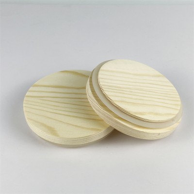 Eco Friendly Wooden Candle Jar Lid Custom Round Pine Lid with Silicon Ring Free Sample sealed Glass Jar Lid