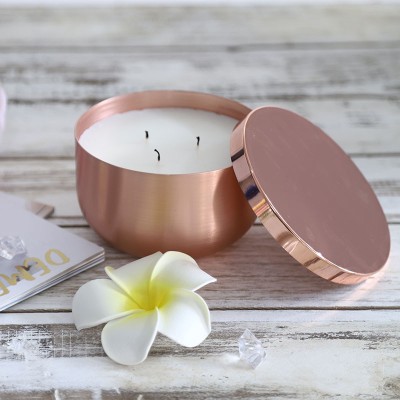 Factory Aluminum Alloy Oxidized Aromatherapy Aluminum Candle Cup Metal Craft Wax 10oz 10 Oz Jars Candle Jar With Metal Lid