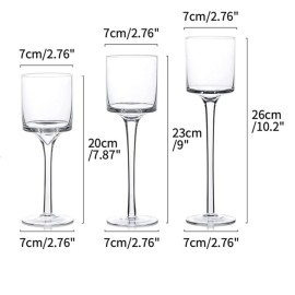 Votive Long Stem Tealight  Transparent Glasscandle Holders for Weeding Party