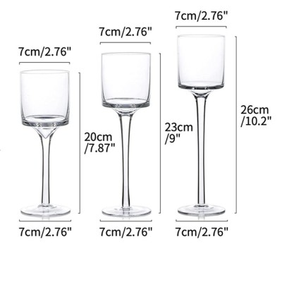 Votive Long Stem Tealight  Transparent Glasscandle Holders for Weeding Party