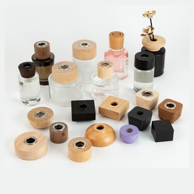 Round Lid Perfume Wooden Bottle Cap Perfume Bottle Cap Metal Cover on Reed Diffuser Accept Customized