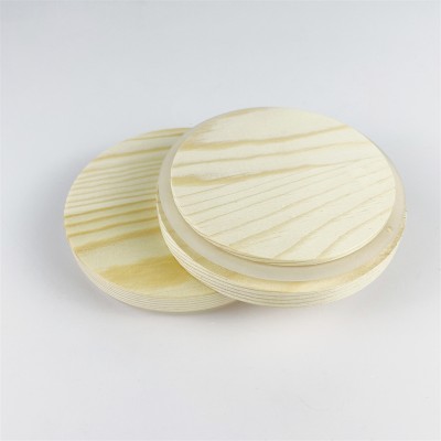 Eco Friendly Wooden Candle Jar Lid Custom Round Pine Lid with Silicon Ring Free Sample sealed Glass Jar Lid