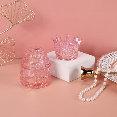 Custom Made Luxury Glass Candle Holder Container Crystal Candle Jars for Wedding Decorations or Home Use for Christmas