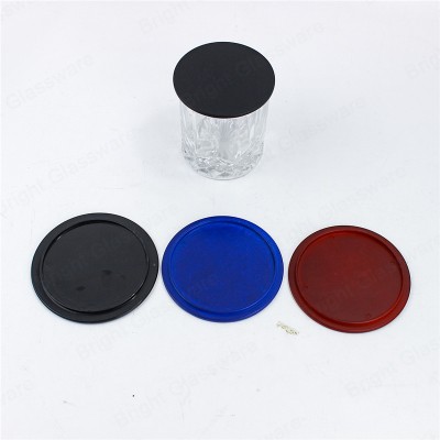 Wholesale Custom Colorful Thin Candle Cap Black Silver Plastic Candle Lids Flat Plastic Cover for Candle Jars