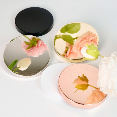 Metal Candle Flat Lid Luxury Gold Silver Rose Gold Black Glass Container Lid Candle Jars Lid