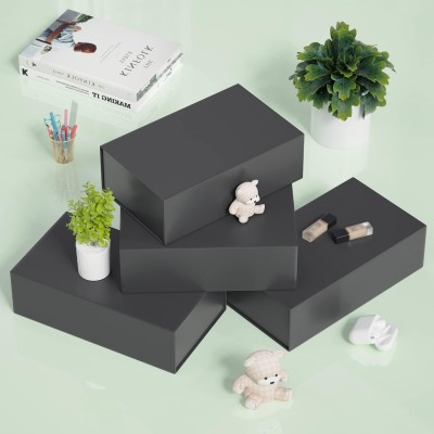Luxury Black Recycled Rigid Cardboard Foldable Clothes Gift Boxes Custom Logo Packaging Shoe Paper Box