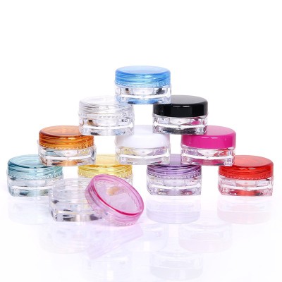 Luxury 3g 5g Square Cosmetic Packaging Container White Pink Clear Face Cream Jar