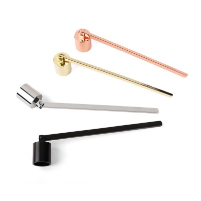 Golden Scented Candle Extinguisher Bell Shaped Stainless Steel Long Handle Candles Accessories Tools Candle Wick Snuffer
