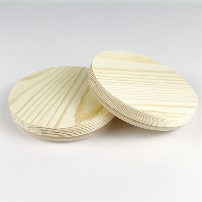 Eco Friendly Wooden Candle Jar Lid Custom Round Pine Lid with Silicon Ring Free Sample sealed Glass Jar Lid