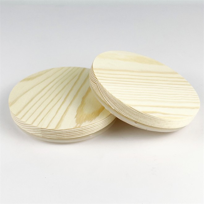 Eco Friendly Wooden Candle Jar Lid Custom Round Pine Lid with Silicon Ring Free Sample sealed Glass Jar Lid