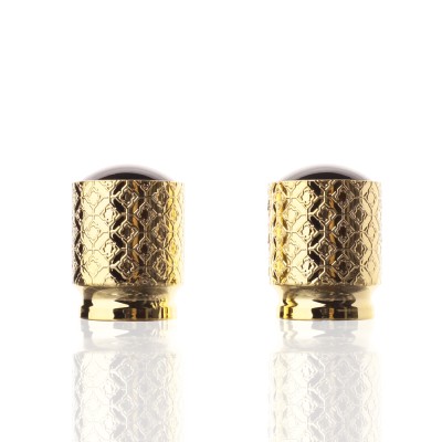 Luxury Gold Round Exquisite Patterns Elegant 15mm Perfume Cap for Perfume Bottle