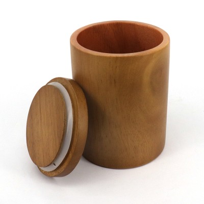Factory Direct Supply Customized Wooden Jar Wooden Candle Jar or Wooden Storage Container D90*110mm