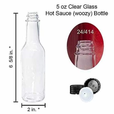 Wholesale Empty 150 Ml 5 Oz Woozy Hot Sauce Bottle Ketchup Sauce Chili Vinegar Glass Bottles With Plastic Cap