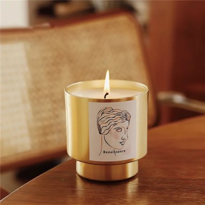 Custom High-end Exquisite Thick Bottom Candle Romantic Solid Fragrance Jar Nordic Simple Aluminum Candle Cup