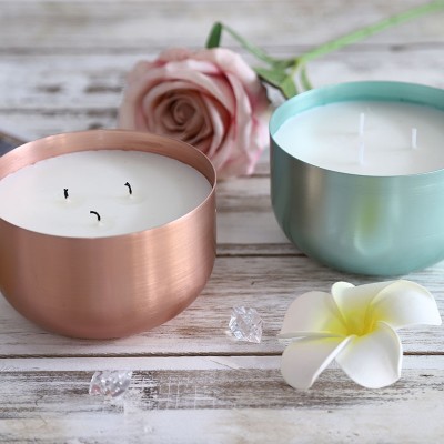 Factory Aluminum Alloy Oxidized Aromatherapy Aluminum Candle Cup Metal Craft Wax 10oz 10 Oz Jars Candle Jar With Metal Lid