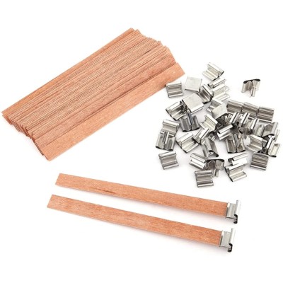 Wholesale Eco Friendly Booster Wood Wicks with Metal Sustainer Candle Wicks Double Wicks