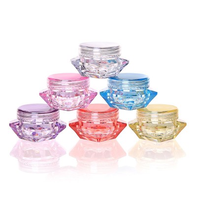 Luxury 3g 5g Cosmetic Packaging Plastic Container Clear Diamond Face Cream Jar