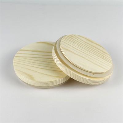 Eco Friendly Wooden Candle Jar Lid Custom Round Pine Lid with Silicon Ring Free Sample sealed Glass Jar Lid