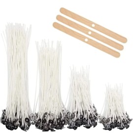 Multi Sizes 50pcs Candle Wick 3pcs Wooden 1roll/61m Smokeless Wick 100pcs Stickers 3pcs Iron Sheet Holder DIY Candle Making Kit