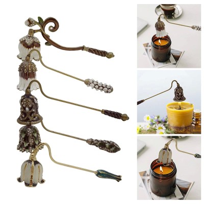 Elegant Candle Snuffer Candle Extinguisher Long Handle Candle Accessory Metal Wick Flame Snuffer Wick Snuffer Home Decor Gift