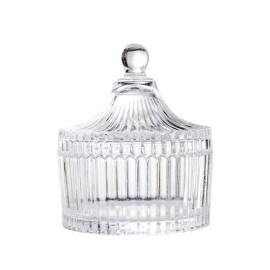 Luxury Crystal Glass Candle Jars - Clear Round Bottom, 10oz (300ml), Empty Vessel Holders With Glass Lids