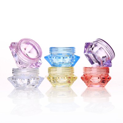 Luxury 3g 5g Cosmetic Packaging Plastic Container Clear Diamond Face Cream Jar