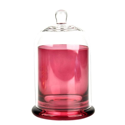 Wholesale Luxury Clear Crystal Candle Jar Multiple Colors Wedding and Valentine's Day Decor Bell Dome Glass Cloche in Bulk