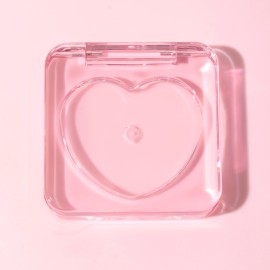 Transparent Plastic Cosmetic Packaging Square Single Color Heart Inner Compartment Eye Shadow Blush Palette Embossing Varnishing