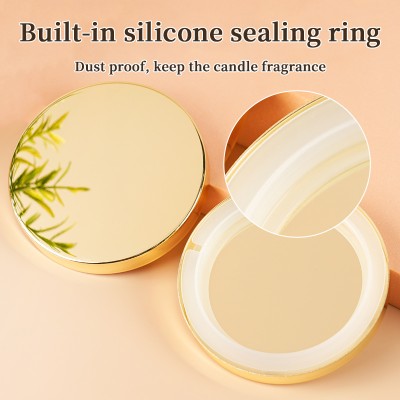 Metal Candle Flat Lid Luxury Gold Silver Rose Gold Black Glass Container Lid Candle Jars Lid