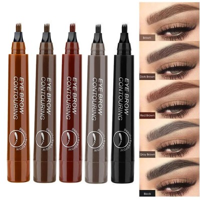 3D Eyebrow Pen Waterproof Fork Tip Eyebrow Tattoo Pencil Long Lasting Professional Fine Sketch Liquid Eye Brow Pen