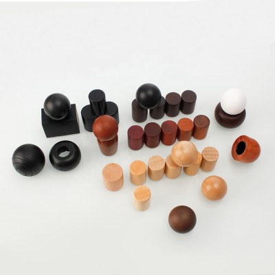 Custom logo clear Parfum Bottle 50ml with Wood Round Wooden Cap for Perfume Glass Bottle Cap Cover Lid