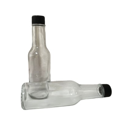 Wholesale Empty 150 Ml 5 Oz Woozy Hot Sauce Bottle Ketchup Sauce Chili Vinegar Glass Bottles With Plastic Cap