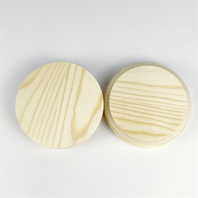 Eco Friendly Wooden Candle Jar Lid Custom Round Pine Lid with Silicon Ring Free Sample sealed Glass Jar Lid