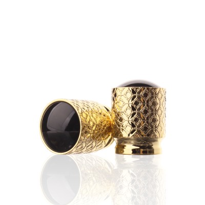 Luxury Gold Round Exquisite Patterns Elegant 15mm Perfume Cap for Perfume Bottle