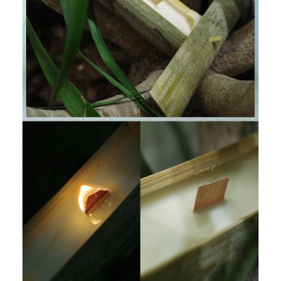 Fall House Home Decor Fragrance Wooden champagne Toast Candlewick Natural Bamboo Tube Soy Wax Scent Candle Jar Bamboo Candles
