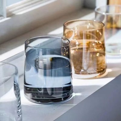 In Stock Colorful Trapezoidal Cup Heat Resistant Electroplated Candle Glass Bare Wholesale