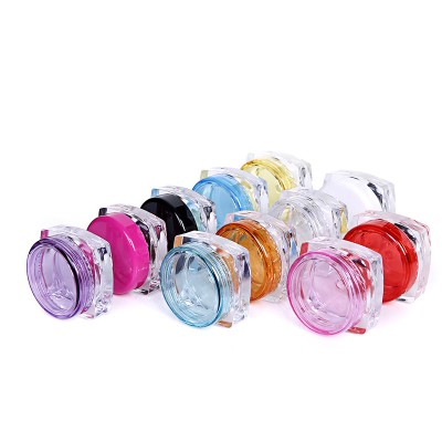 Luxury 3g 5g Square Cosmetic Packaging Container White Pink Clear Face Cream Jar