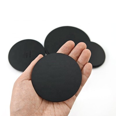 Black Round Jars Lid Bamboo Wood Seal Disc Cap Candle Can Covers With Silicone Sealing Ring