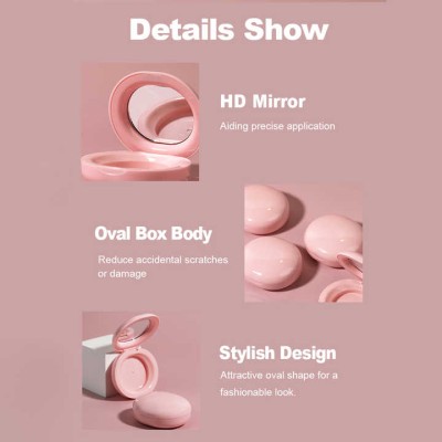 Spot 3.3g Portable Blush Powder Packaging Boxes ABS Oval Square Shape Recyclable Varnishing/Embossing/Stamping Options Contour