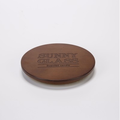 Custom Candle Lid MDF With Birth Veneer With Engraving Logo Empty Candle Glass Jar Scented Candle With Wood Lid