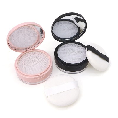 Wholesale 6g Plastic Powder Jar 10g 20g Flip Lid Loose Powder Box with Mirror for Setting Makeup