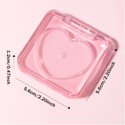 Transparent Plastic Cosmetic Packaging Square Single Color Heart Inner Compartment Eye Shadow Blush Palette Embossing Varnishing