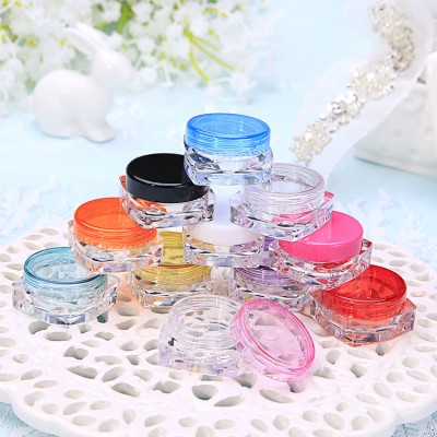 Luxury 3g 5g Square Cosmetic Packaging Container White Pink Clear Face Cream Jar